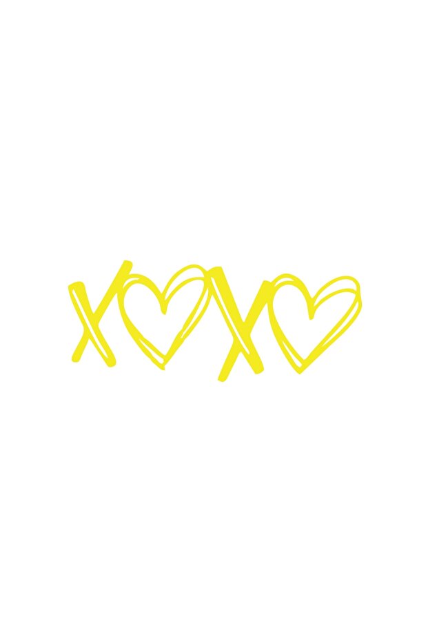 Xoxo Heart Sticker 17X17 cm Yellow
