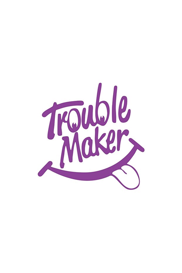 ملصق Trouble Maker مقاس 17x17 سم أرجواني