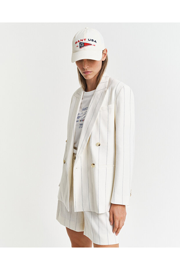 Unisex Krem Logolu Şapka - 2