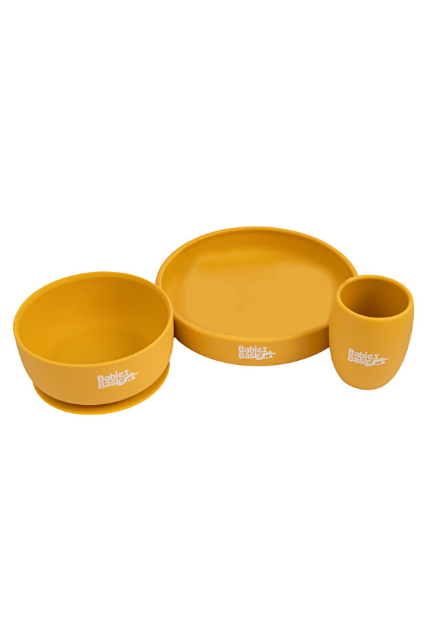 Silicone Plate, Bowl & Cup- Yellow