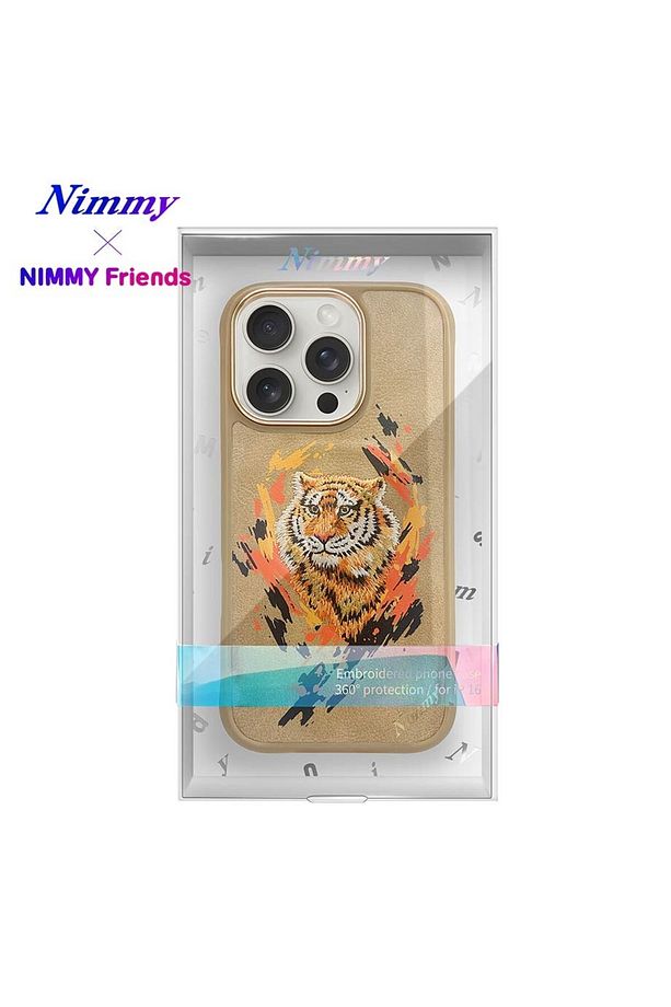 iPhone 16 Pro Max Uyumlu MagSafe Özellikli Gerçek Nakış İşlemeli Kaplan Desenli Dazzling Kılıf - 8