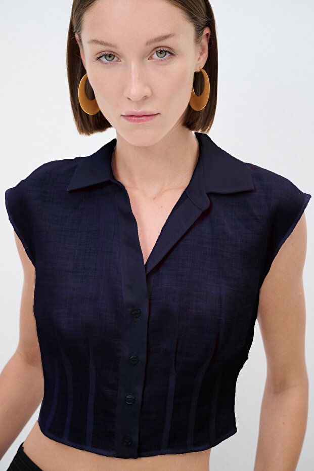 Crop Kolsuz Gömlek - 1