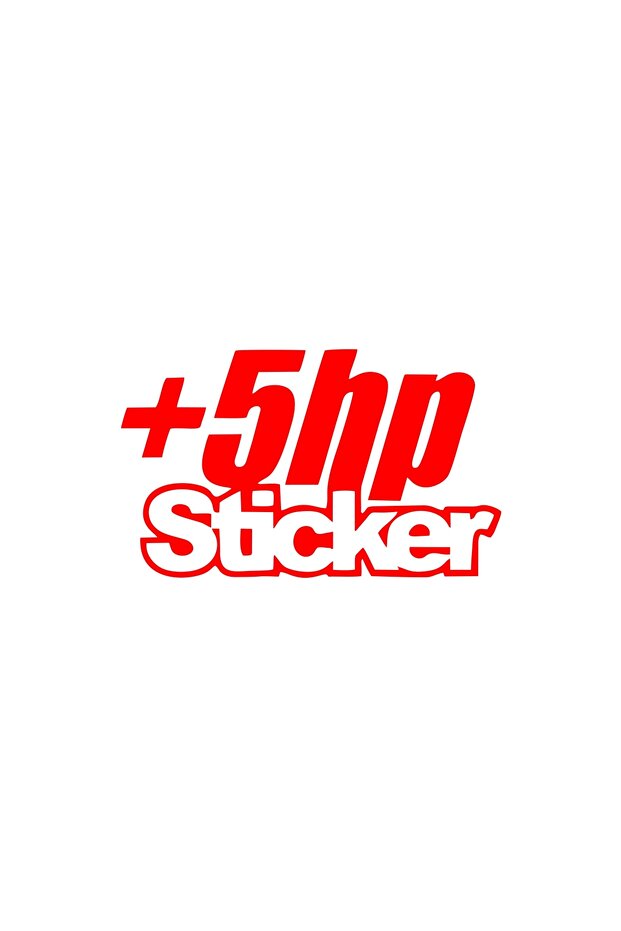 5 Hp Sticker 17X17 cm Red