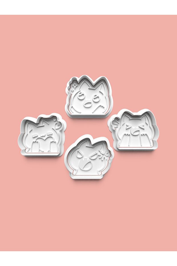 Thoughtful Cat Cookie Mold and Sugar Dough Mold Set of 4 0425-Set