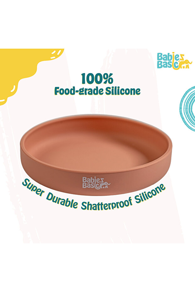 صفيحة تغذية من السيليكون مع شفط - بني - 3