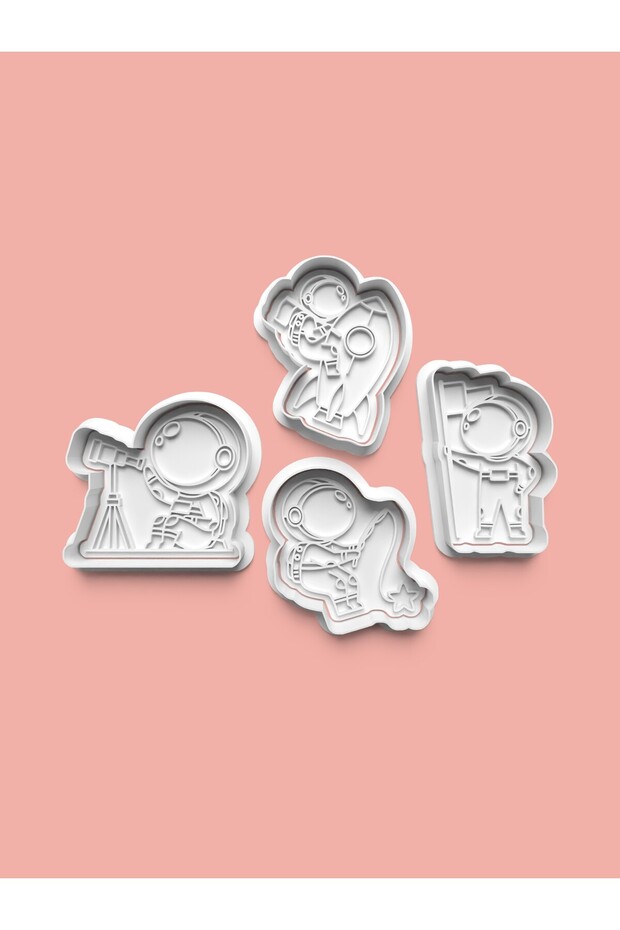 Astronaut Children's Cookie Mold and Sugar Dough Mold Set of 4 0441-Set