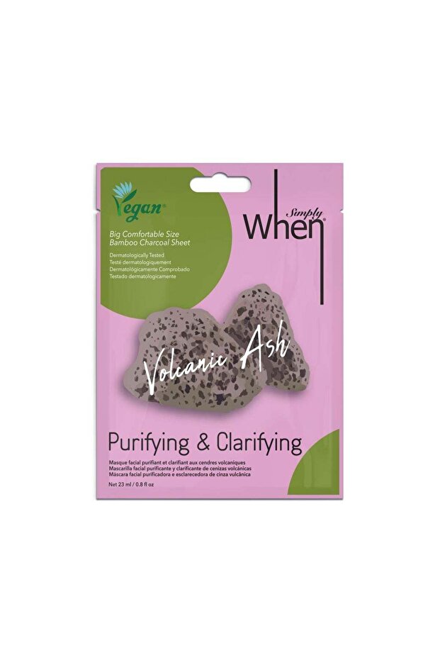 Purifying and clarifying vegan face mask with volcanic ash, Simply When, 23 ml - 1