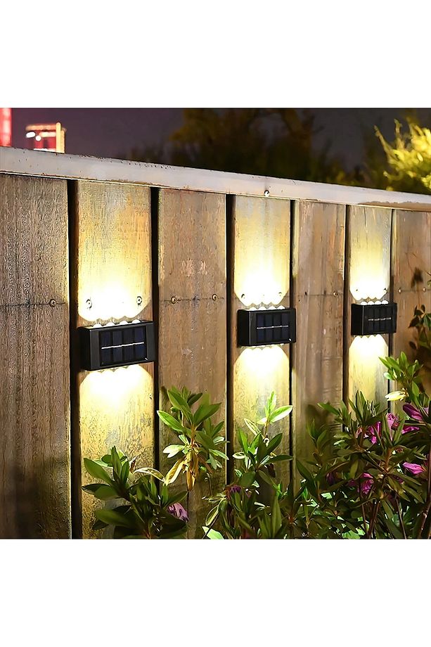 10 Led 2'li Güneş Enerjili Bahçe Aydınlatma Duvar Aplik Solar Otomatik Duvar Işığı Su Geçirmez IP65 - 4