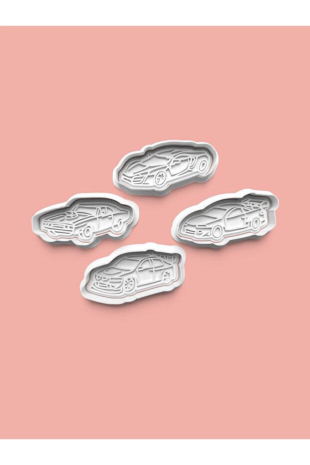 Racing Car Set Cookie Mold and Sugar Dough Mold Set of 4