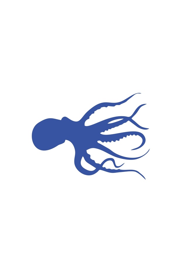 Octopus Sticker 17X17 cm Blue