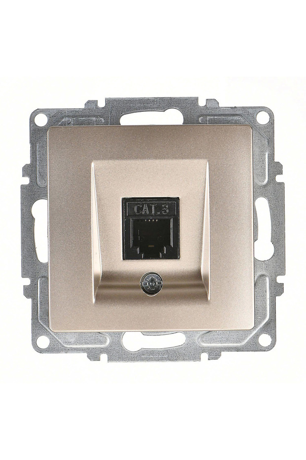 Visage Ambiance Metallic Beige Nüm Wire Socket Cat3 Frameless - Compatible Frame for Socket and Switch - 1