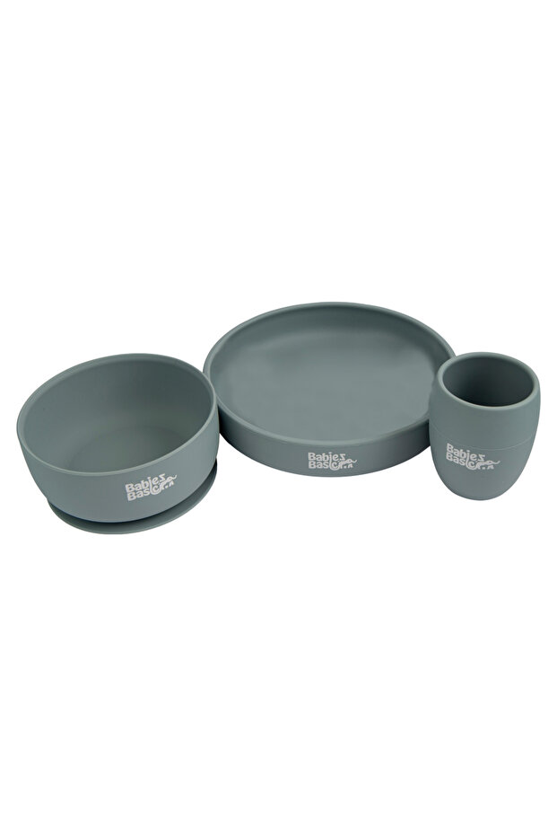 Silicone Plate, Bowl & Cup- Indigo - 1