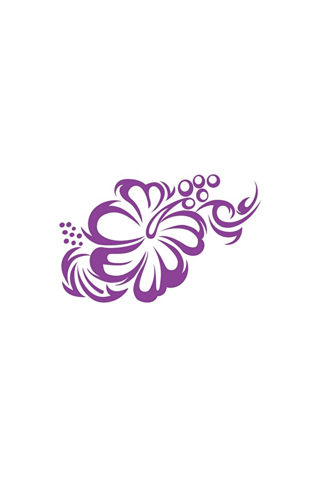 Hibiscus Flower Sticker 17X17 cm Purple