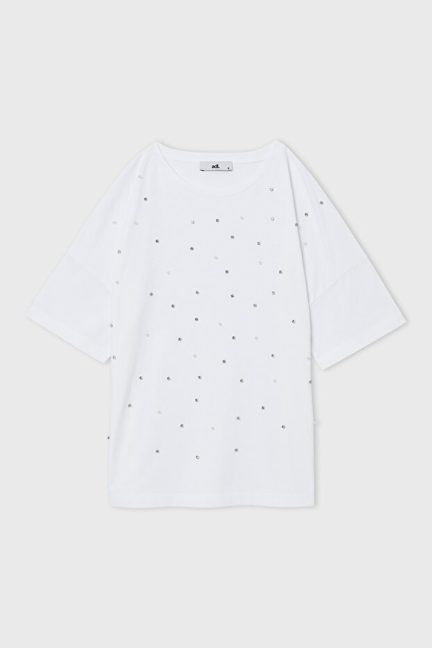 İnci Taşlı Tişort - 7