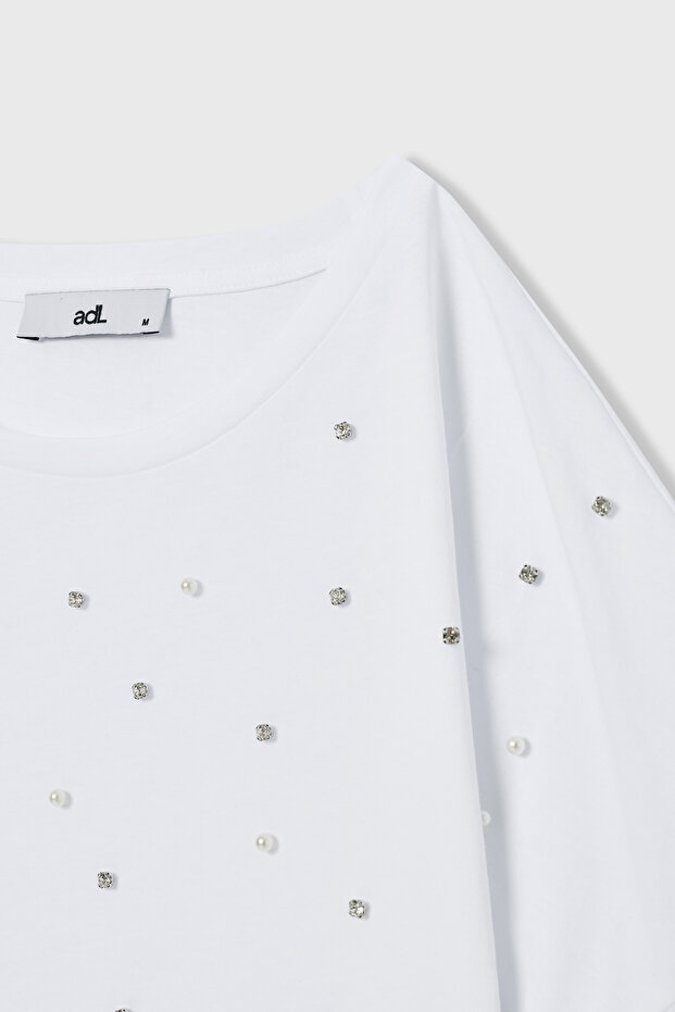 İnci Taşlı Tişort - 8