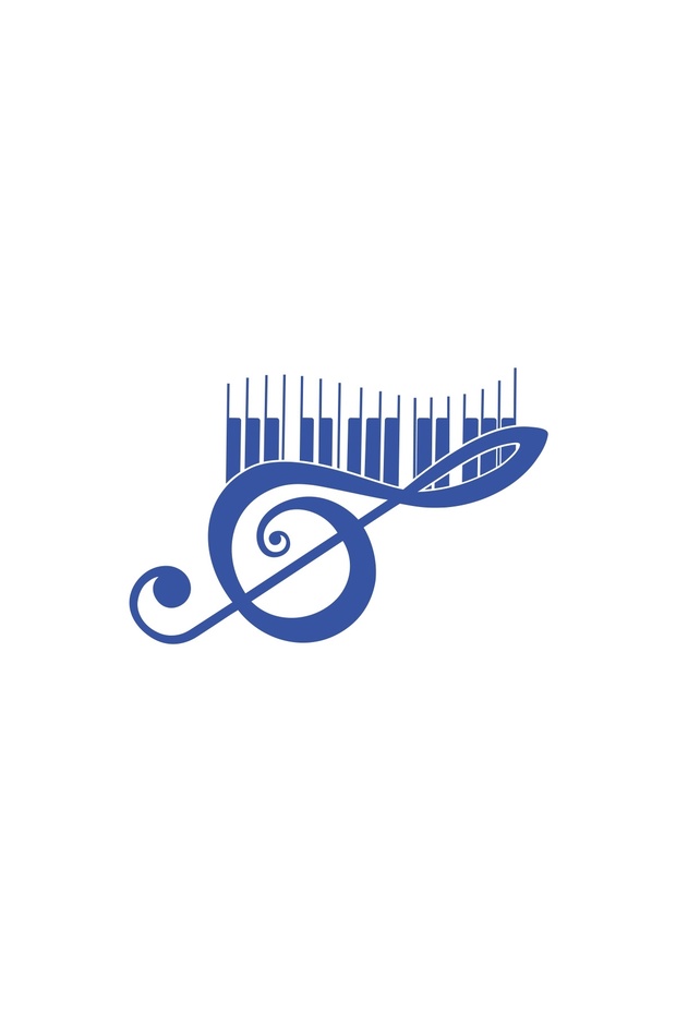 Music and Musical Note Sticker 17X17 cm Blue
