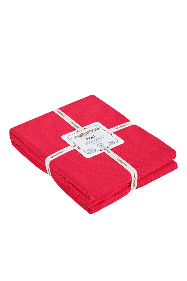 Single Red Color Diamond Pique 100% Cotton 160 X 220 cm