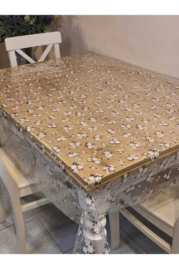مفرش زيت PVC شفاف 0.018 مم - مفرش طاولة شفاف منقوش قابل للمسح