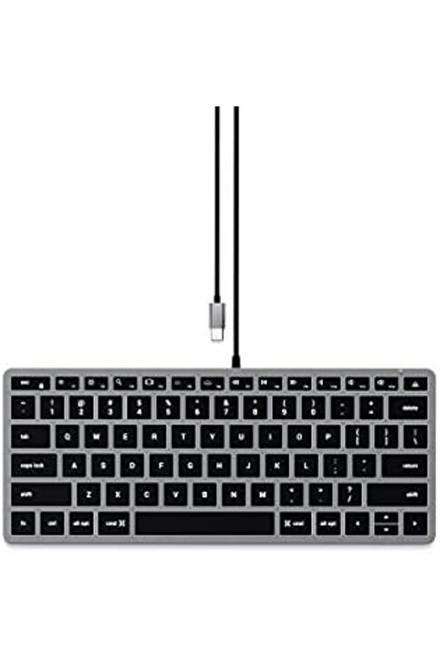 Slim W1 Wired Backlit Keyboard – Illuminated Keys & USB-C Connection – Compatible with 2 - 2