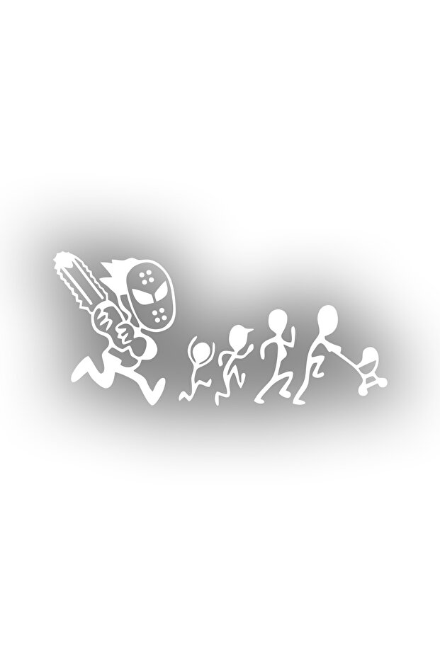 Jason Voorhees Running Family Funny Sticker 17X17 cm White