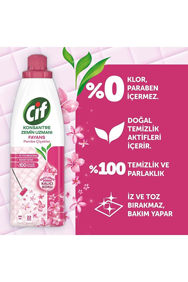 Konsantre Zemin Uzmani Fayans Pembe Çiçekler 895 ml - 4
