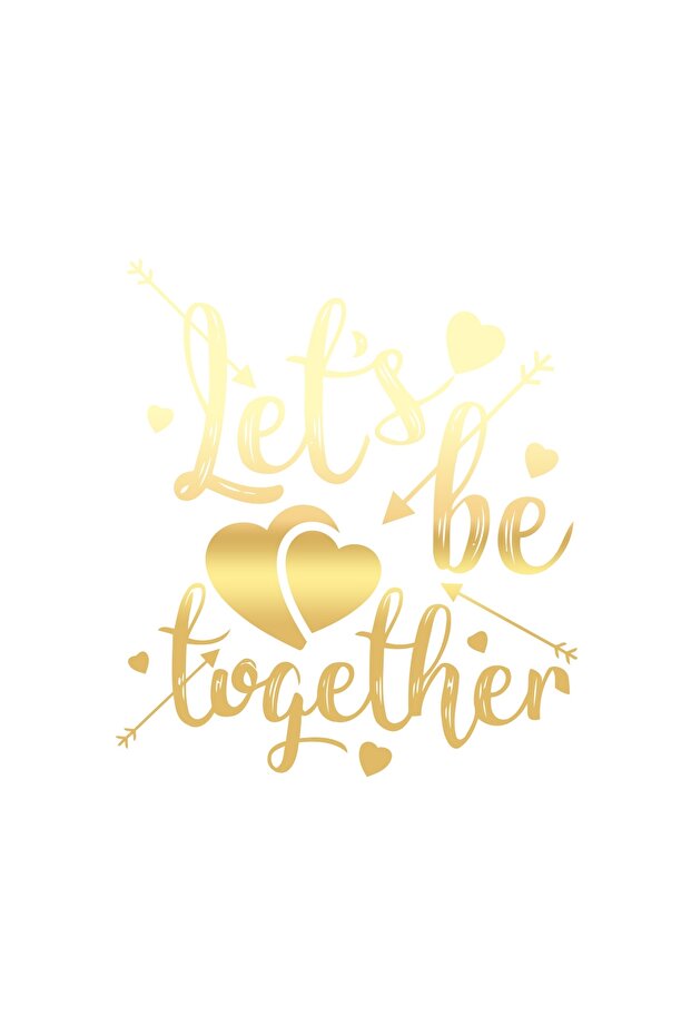 ملصق Lets be Together مقاس 17x17 سم ذهبي