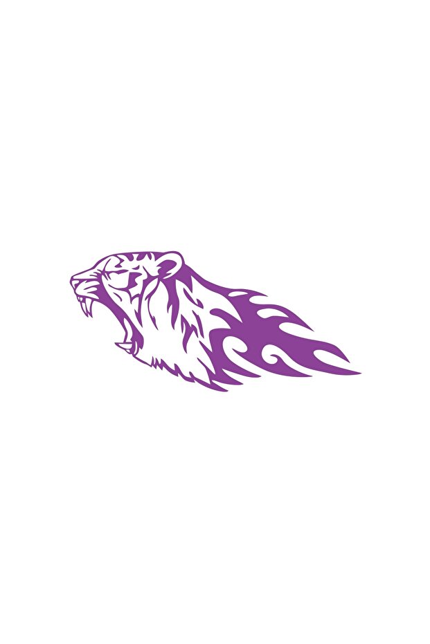 Angry Tiger Sticker 17X17 cm Purple