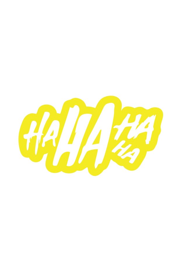 Ha Ha Ha Ha Sticker 17X17 cm Yellow