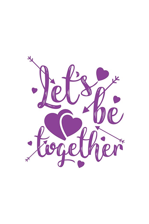 ملصق Lets be Together مقاس 17x17 سم أرجواني