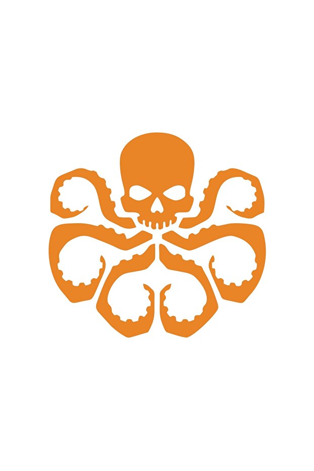 Octopus Sticker 17X17 cm Orange