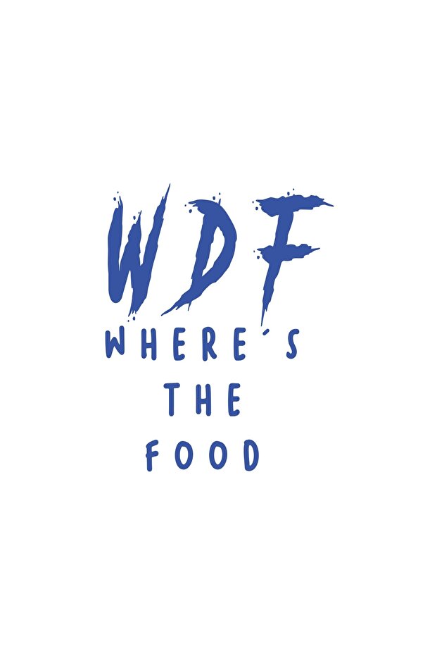 WDF حيث ملصق الطعام 17x17 سم أزرق