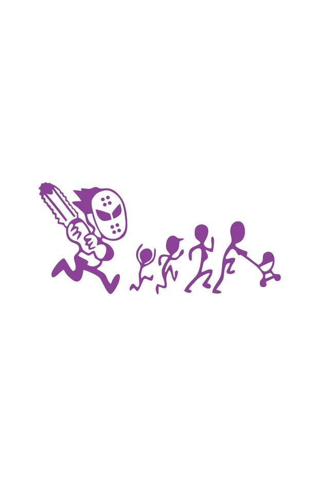 Jason Voorhees Running Family Funny Sticker 17X17 cm Purple