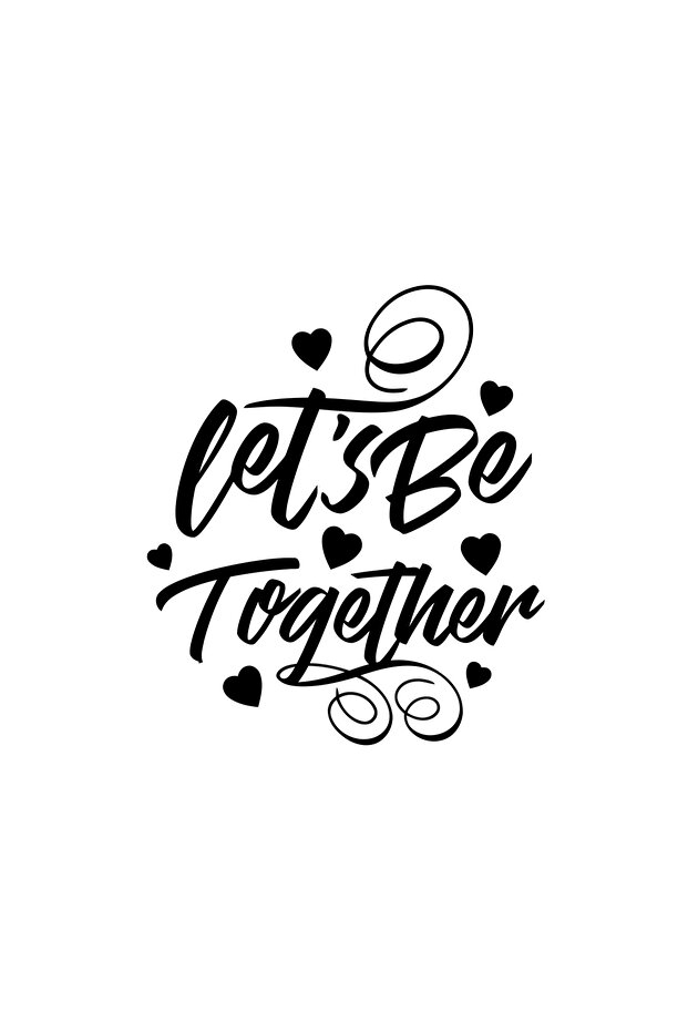 ملصق Lets be Together مقاس 17x17 سم باللون الأسود