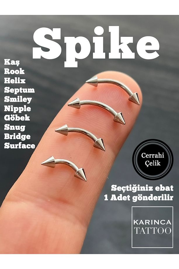 Spike Piercing Ok Sivri Kulak Forward Helix Conch Snug Daith Nipple Surface Rook Kaş Piercing - 2