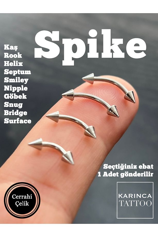 Spike Piercing Ok Sivri Kulak Forward Helix Conch Snug Daith Nipple Surface Rook Kaş Piercing - 6