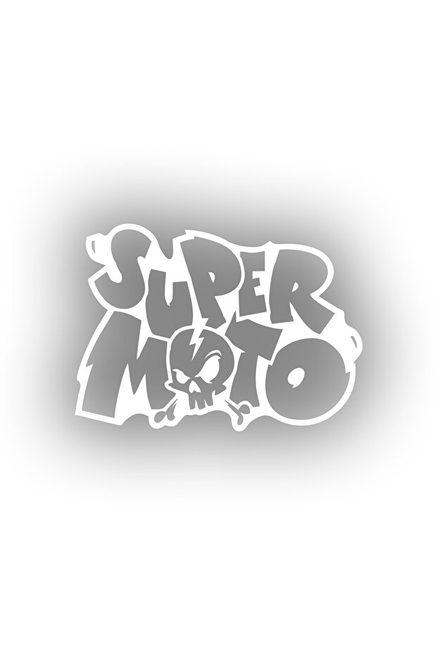 Super Moto Sticker 17X17 cm White