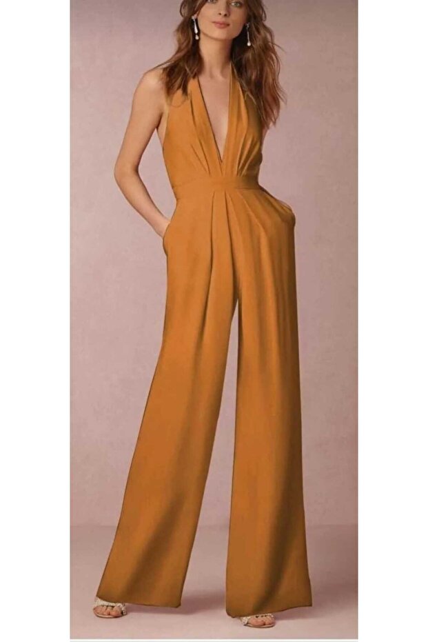 KOPYA - Dekolte Beyaz Tulum - 1