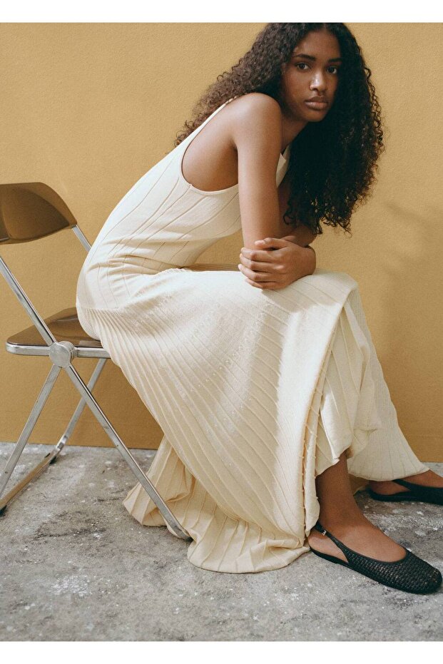 Örgü desenli deri görünümlü ayakkabı - 2