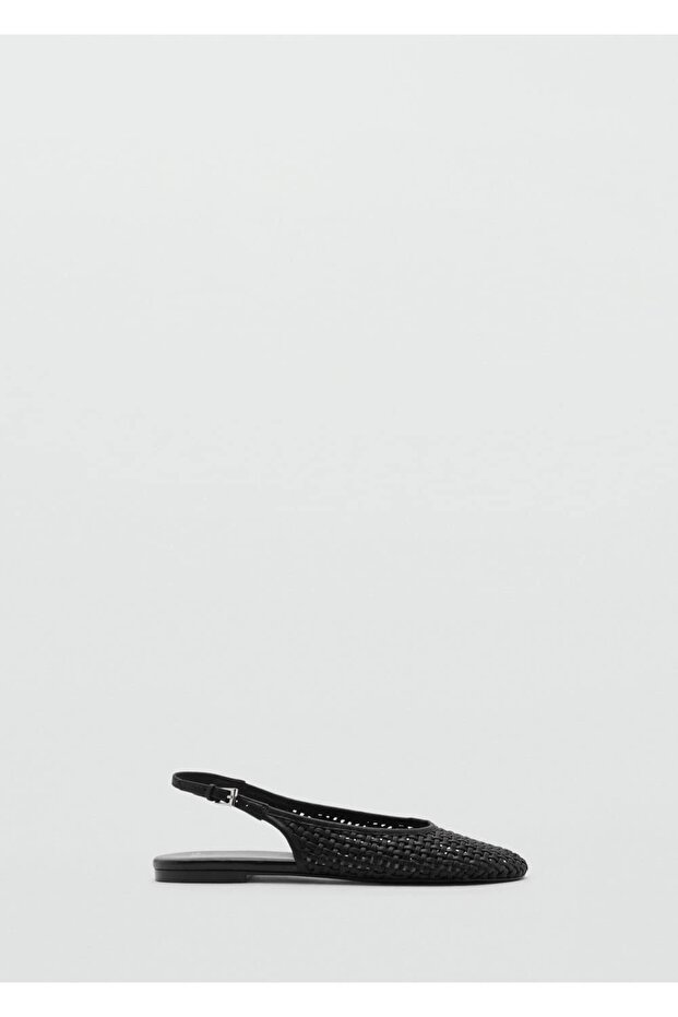 Örgü desenli deri görünümlü ayakkabı - 3