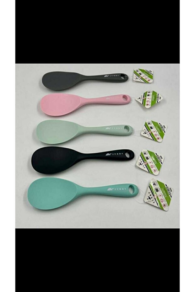 Plastic Rice Spoon Multicolored Silicone - 1