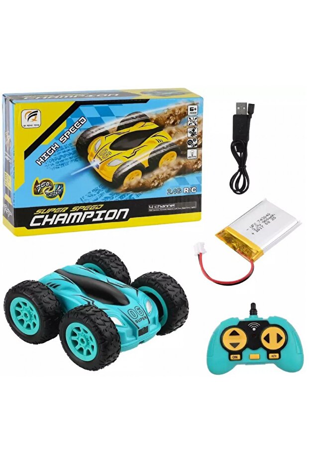 السيارة البهلوانيه ريموت شحن متعددة الألوان - 1