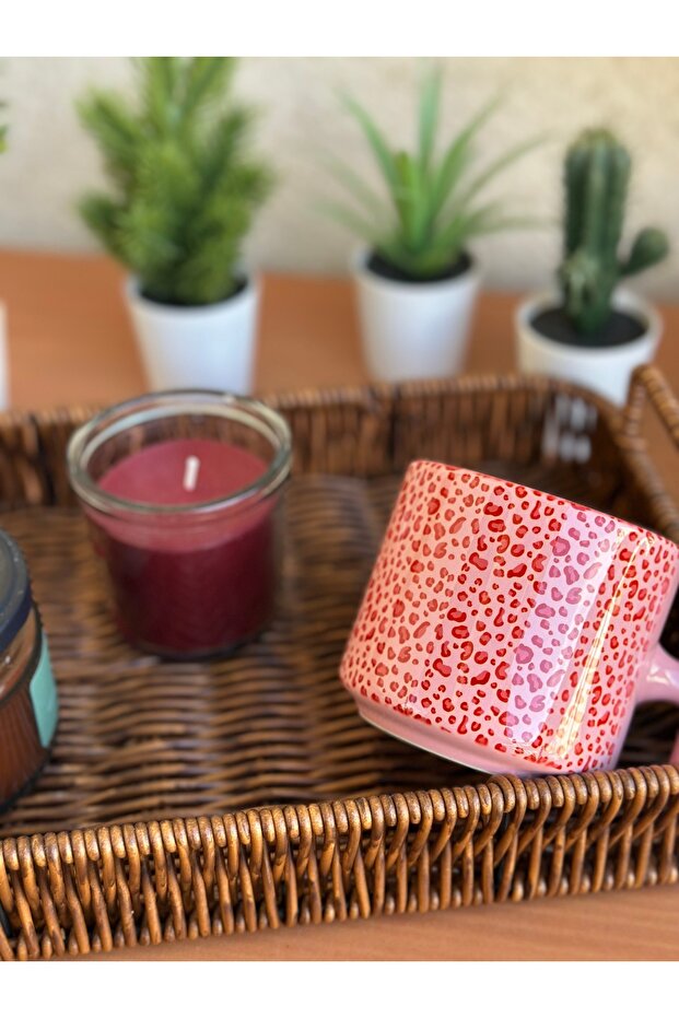 كوب وردي منقوش بنقشة الفهد، هدية، عيد ميلاد - 1