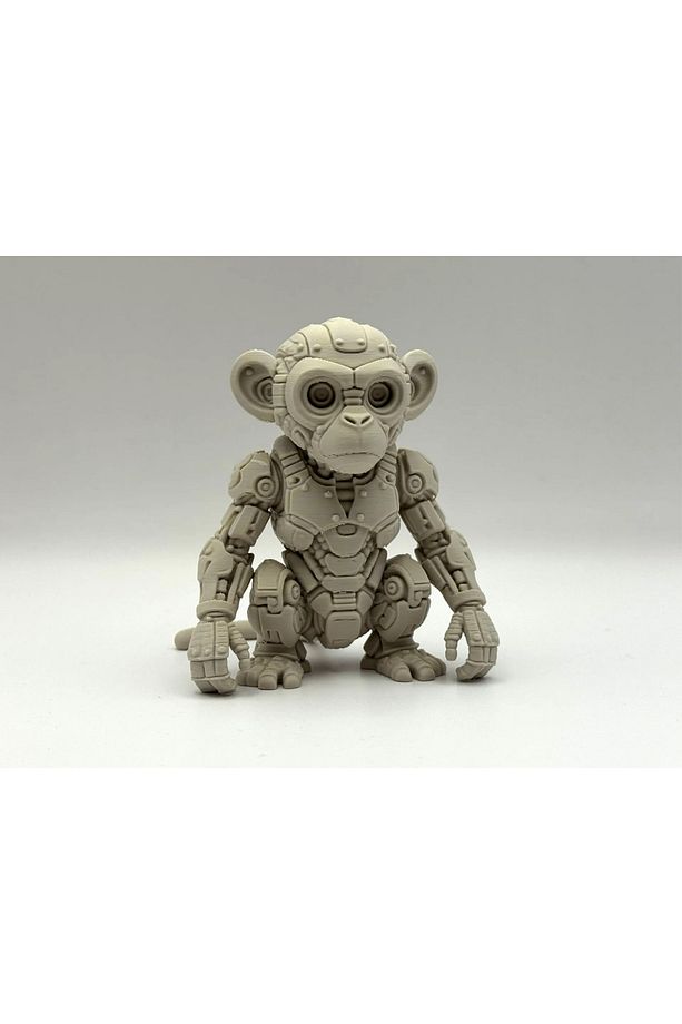 Mechanical Monkey Companion – 3D Baskı Steampunk Maymun Figürü | Dekoratif Masaüstü Süs - 1