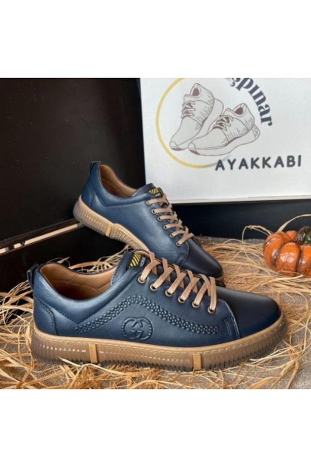 %100 Hakiki Deri Rahat Ortopedik Erkek Günlük Sneaker Spor Ayakkabı Yeni Sezon 39-44 - 1