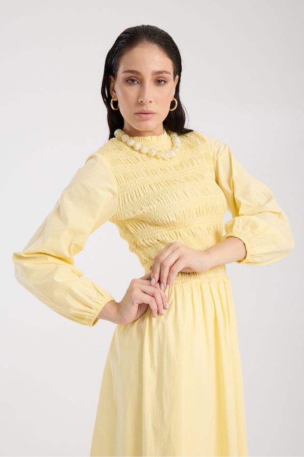 Gipe Detaylı Elbise - 5