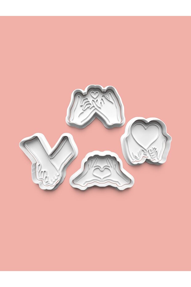Valentine's Day Hands Cookie Mold and Sugar Dough Mold Set of 4