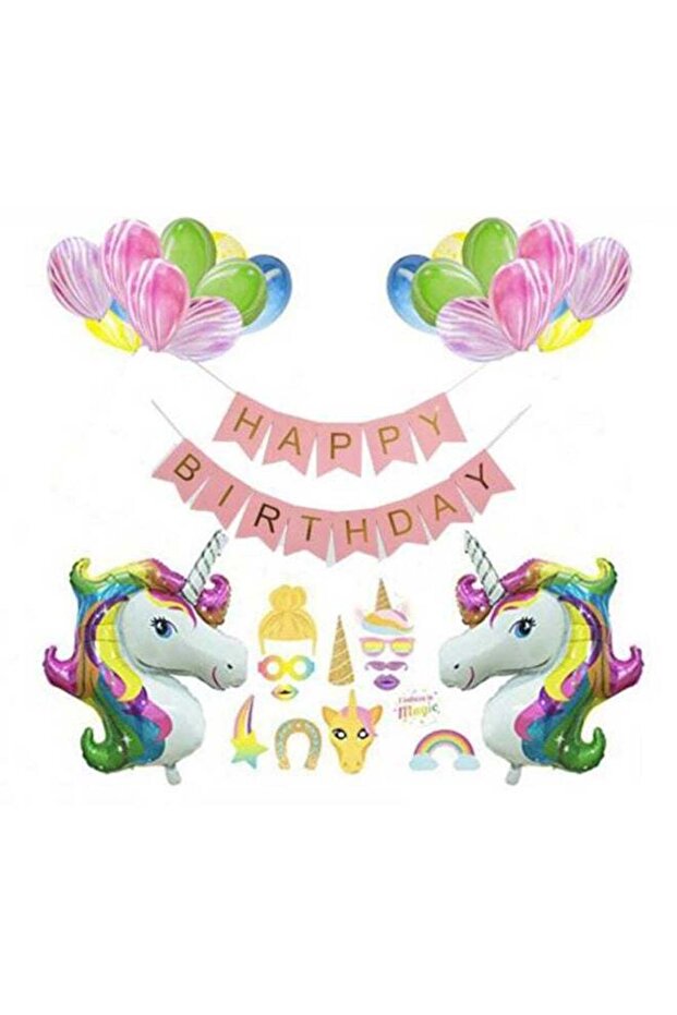 Unicorn Marbled Decorative Balloon - 1