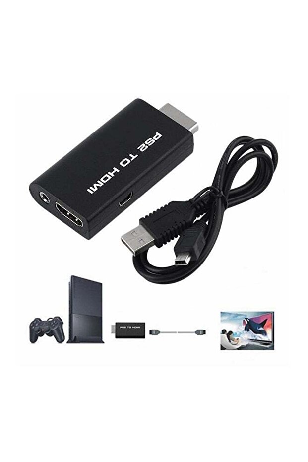 محول PS2 إلى HDMI مع مخرج صوت 3.5 مم لأجهزة التلفزيون عالية الدقة HDMI