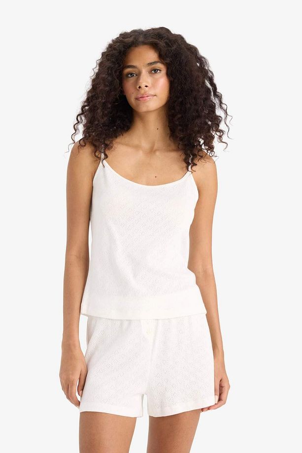 Regular Fit Pijama Takımı Askılı Üst Esnek Belli Şort Alt-fall In Love F6133ax25sm - 2
