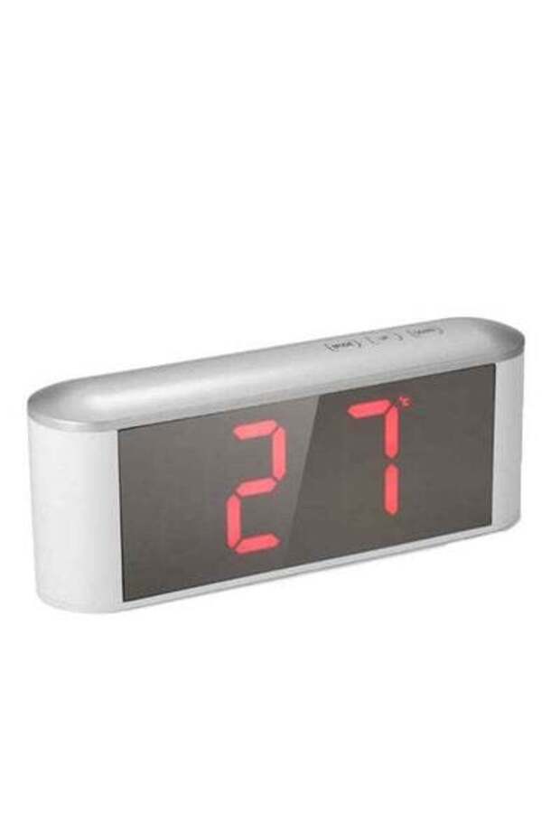 Multi-Functional LED Digital Alarm Clock White/Black - 4